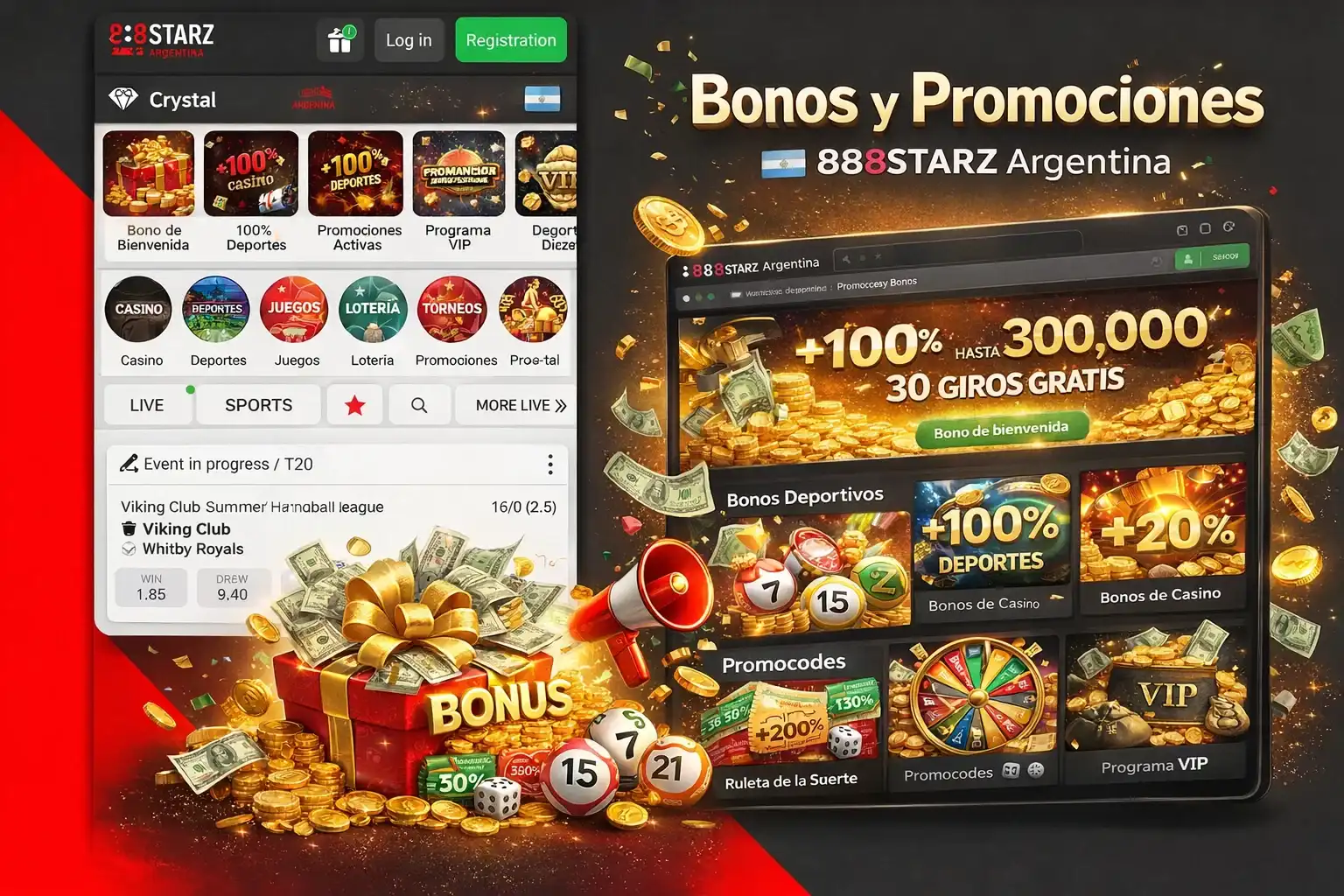 Bono de Bienvenida y Códigos Promocionales 888Starz